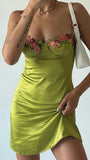 Popular Olive Green Floral Homecoming Dresses Girls Summer Dress, HZ0307
