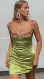 Popular Olive Green Floral Homecoming Dresses Girls Summer Dress, HZ0307