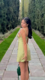 Popular Olive Green Floral Homecoming Dresses Girls Summer Dress, HZ0307