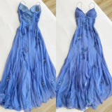 Pretty Mermaid Spaghetti Straps Lilac Long Prom Dresses Party Dress, HZ0307