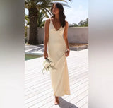 Pretty Mermaid V Neckline Long Yellow Satin Party Dresses Prom Dresses, HZ0307