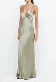 Pretty Mermaid V Neckline Long Yellow Satin Party Dresses Prom Dresses, HZ0307