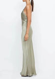 Pretty Mermaid V Neckline Long Yellow Satin Party Dresses Prom Dresses, HZ0307