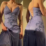 Pretty Mermaid Spaghetti Straps Lilac Long Prom Dresses Party Dress, HZ0307
