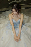Fairy Princess Strapless Floral Party Dresses A-Line Dance Prom Ball HZ0307