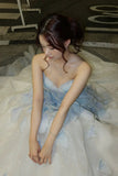 Fairy Princess Strapless Floral Party Dresses A-Line Dance Prom Ball HZ0307