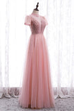 Princess High Neck Pink Long Party HZ0307