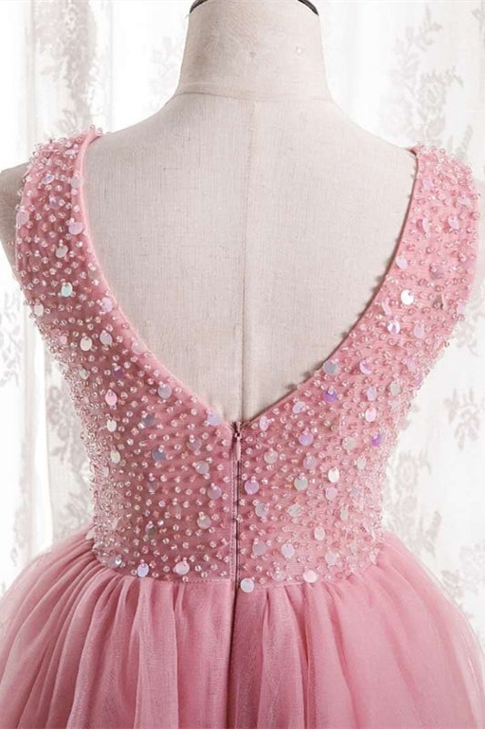 Princess Pink Tiered Tulle Long Formal HZ0307
