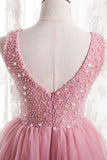 Princess Pink Tiered Tulle Long Formal HZ0307