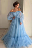 Puffy Sleeves Pink Tulle Formal HZ0307
