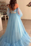 Puffy Sleeves Pink Tulle Formal HZ0307