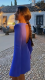 Purple Long Sleeves Party Dresses Open Back Homecoming HZ0307