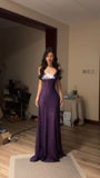 Purple Mermaid Sequin Prom Dress Spaghetti Straps Formal HZ0307