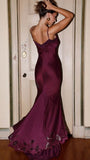 Purple Spaghetti Straps Floral Party HZ0307