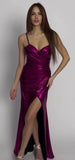 Purple Spaghetti Straps Prom Dress With Sexy Slit, HZ0307