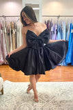 LTP1357,Cute bow black short prom dress black homecoming HZ0307
