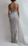 LTP1349,Sexy Organza Satin See-through Side-slit Mermaid Long Prom HZ0307