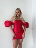 Red Homecoming Dresses, Off The Shoulder Graduation Dresses, HZ0307