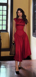 Red Prom Dresses Satin Evening Dress Cocktail Party HZ0307