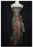 Retro Mermaid Spaghetti Straps Satin Long Party Dress Prom Dresses, HZ0307