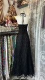 Retro Style Party Dresses Halter 2000's Lace Black Prom Dress Full Length Formal HZ0307