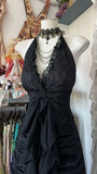 Retro Style Party Dresses Halter 2000's Lace Black Prom Dress Full Length Formal HZ0307