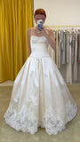 Retro Off White Bridal Gown Spaghetti Straps Lace Wedding Dresses, Prom Ball HZ0307