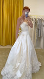 Retro Off White Bridal Gown Spaghetti Straps Lace Wedding Dresses, Prom Ball HZ0307