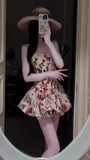 Romantic Floral Homecoming Dresses Strapless Mini Prom Graduation HZ0307