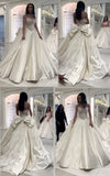 Romantic White Lace Satin Bridal Dress Strapless Wedding Gown With HZ0307
