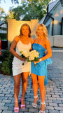 Royal Blue Strapless Homecoming Dresses Bodycon Hoco Dress Bowknot Sleeveless Formal Party HZ0307