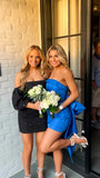 Royal Blue Strapless Homecoming Dresses Bodycon Hoco Dress Bowknot Sleeveless Formal Party HZ0307