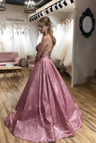 LTP1186,Sparkle Floor Length A-line Scoop Spaghetti Straps Long Prom Dress with HZ0307