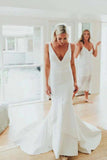 LTP1126,Mermaid Ivory Satin Wedding Gown,Simple Long Bridal Wedding HZ0307
