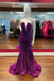 Sequin Strapless Mermaid Long Prom HZ0307