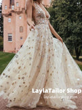 Sexy V-Neck Star A-Line Prom HZ0307