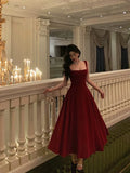 Sexy A Line Straps Red Ankle Length Prom Dresses Birthday HZ0307