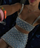 Sexy Beaded Homecoming Dresses, Two Pieces Party HZ0307
