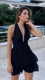 Sexy Black Chiffon Homecoming Dresses V-neck Hoco Party HZ0307
