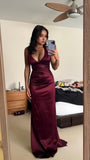 Sexy Blue Mermaid Prom Dresses Long Evening Dress V-Neck Formal HZ0307