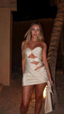 Sexy Bodycon Satin Homecoming Dresses Strapless Mini Party HZ0307