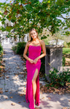 Sexy Fuchsia Mermaid Prom Dresses Split Evening HZ0307