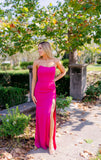 Sexy Fuchsia Mermaid Prom Dresses Split Evening HZ0307