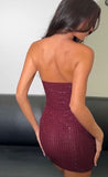 Sexy Maroon Sequin Homecoming Dresses Tight Sweetheart Party HZ0307