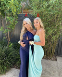 Sexy Mermaid Long Prom Dress Satin Evening HZ0307
