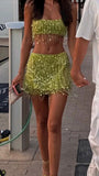 Sexy Two Pieces Homecoming Dresses Sequin Dance Holiday Dress, HZ0307