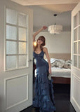 Sexy V-Neck Ruffle Prom Dresses Split Evening Graduation HZ0307