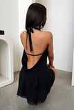 Sexy V-neck Chiffon Black Homecoming Dresses, HZ0307