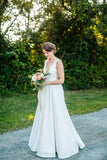 Sexy White Backless Wedding Dresses Floor Length Bridal HZ0307