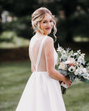 Sexy White Backless Wedding Dresses Floor Length Bridal HZ0307